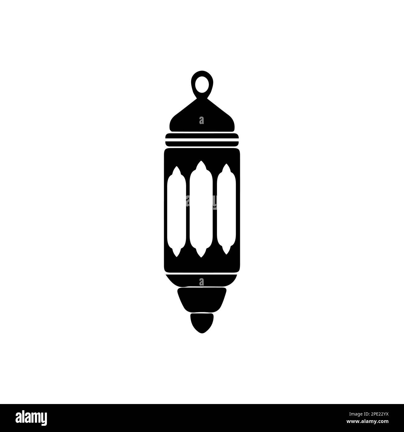 Lanterne Islamiche Illustrazione disegno, silhouette Islamica decorazione modello vettore. Ornamento Lanterna islamica Ramadan simbolo. Icona araba piatta nera Illustrazione Vettoriale