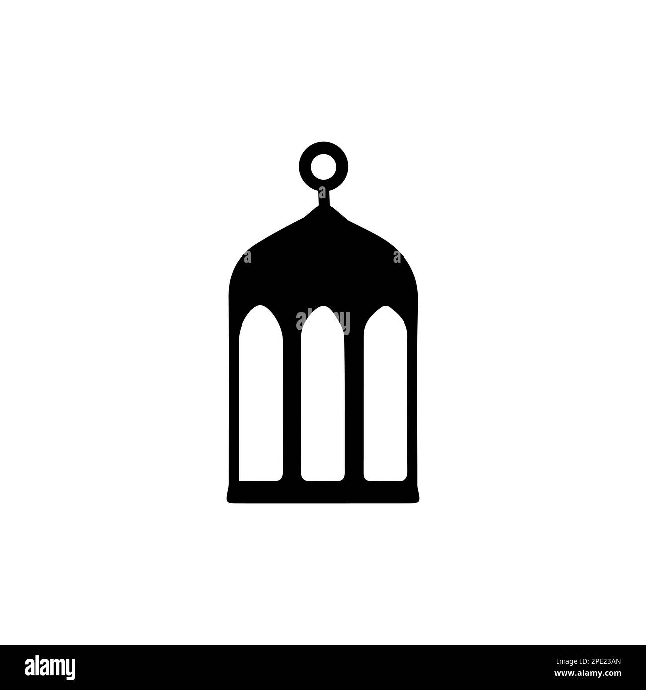 Lanterne Islamiche Illustrazione disegno, silhouette Islamica decorazione modello vettore. Ornamento Lanterna islamica Ramadan simbolo. Icona araba piatta nera Illustrazione Vettoriale