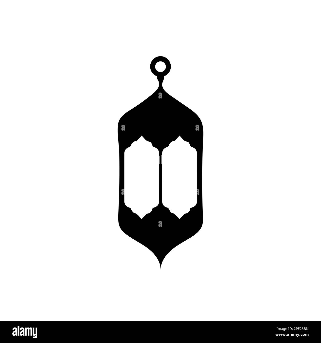 Lanterne Islamiche Illustrazione disegno, silhouette Islamica decorazione modello vettore. Ornamento Lanterna islamica Ramadan simbolo. Icona araba piatta nera Illustrazione Vettoriale