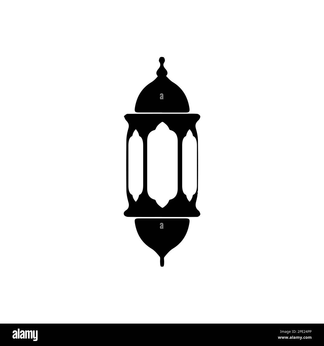 Lanterne Islamiche Illustrazione disegno, silhouette Islamica decorazione modello vettore. Ornamento Lanterna islamica Ramadan simbolo. Icona araba piatta nera Illustrazione Vettoriale