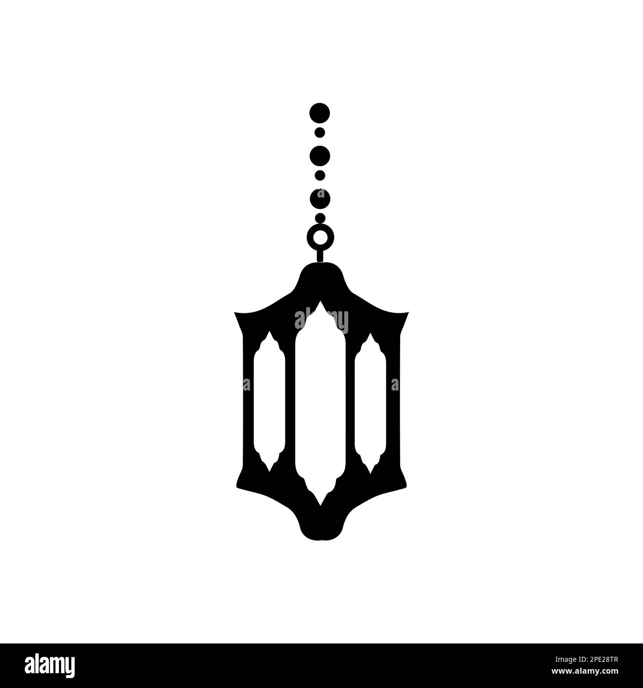 Lanterne Islamiche Illustrazione disegno, silhouette Islamica decorazione modello vettore. Ornamento Lanterna islamica Ramadan simbolo. Icona araba piatta nera Illustrazione Vettoriale