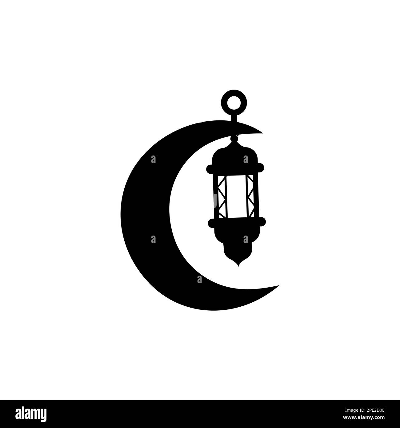 Lanterne Islamiche Illustrazione disegno, silhouette Islamica decorazione modello vettore. Ornamento Lanterna islamica Ramadan simbolo. Icona araba piatta nera Illustrazione Vettoriale