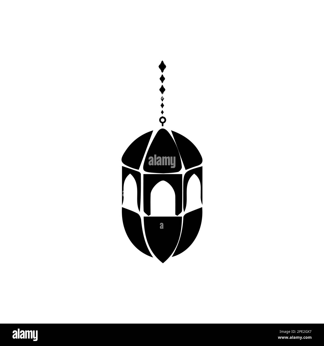 Lanterne Islamiche Illustrazione disegno, silhouette Islamica decorazione modello vettore. Ornamento Lanterna islamica Ramadan simbolo. Icona araba piatta nera Illustrazione Vettoriale