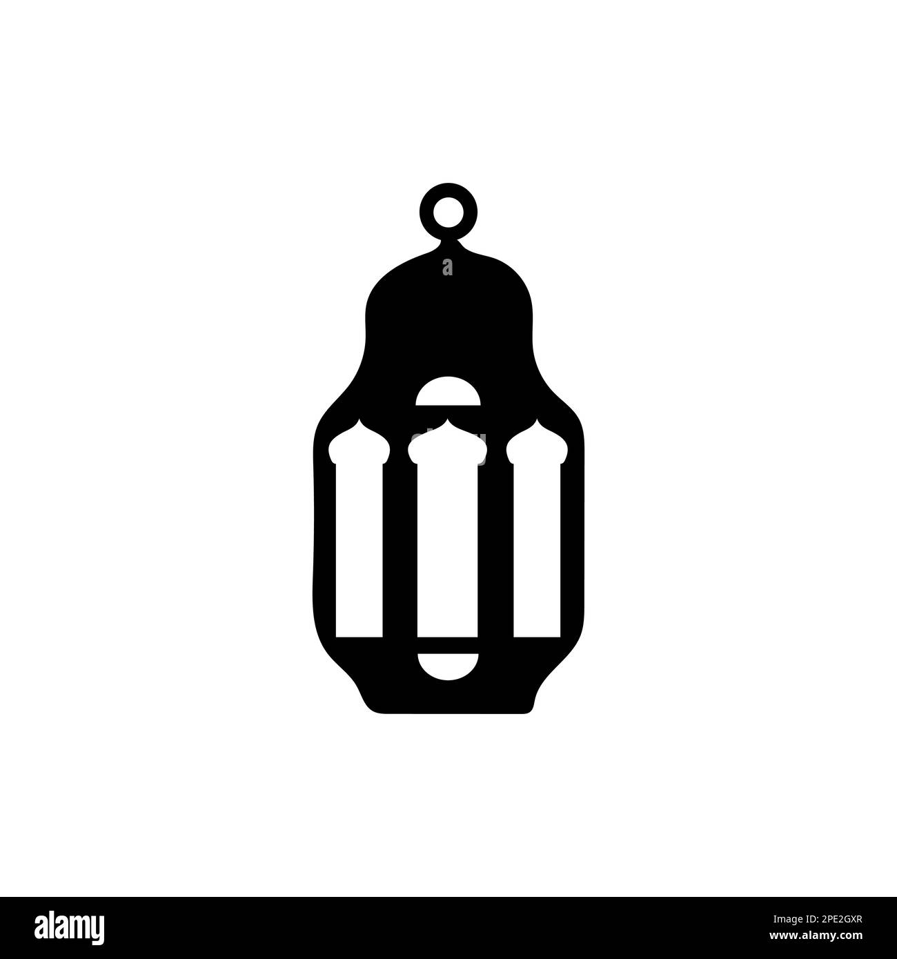 Lanterne Islamiche Illustrazione disegno, silhouette Islamica decorazione modello vettore. Ornamento Lanterna islamica Ramadan simbolo. Icona araba piatta nera Illustrazione Vettoriale