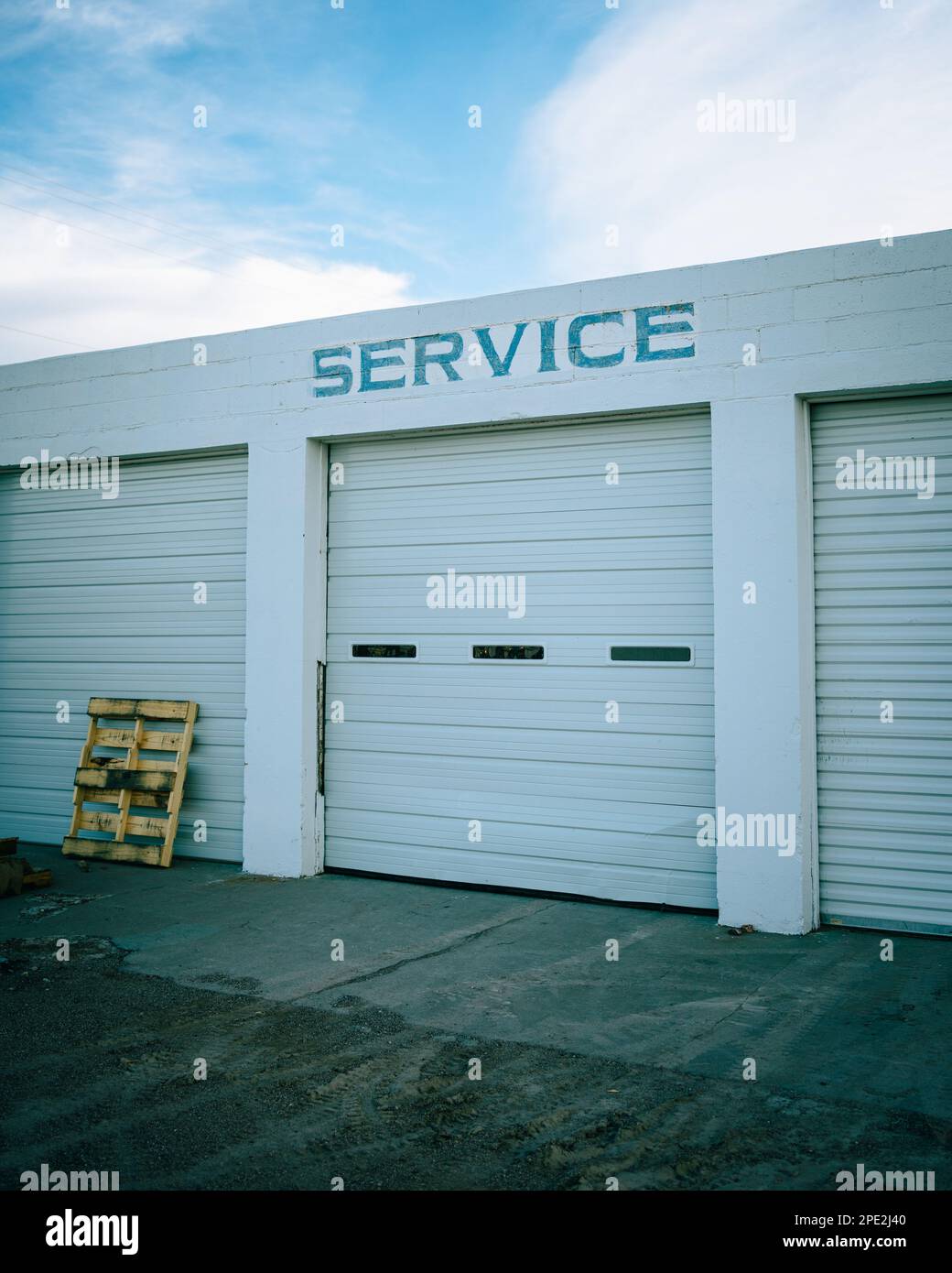 Vecchia stazione di servizio, Marfa, Texas Foto Stock