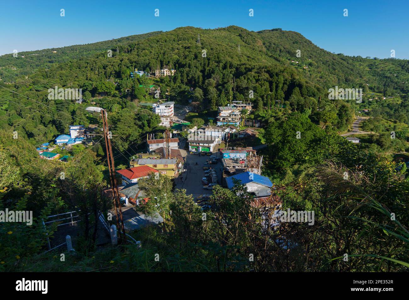 Kaluk, Sikkim, India - 18th Ottobre 2016 : Vista tranquilla di Kaluk, un luogo turistico ai piedi dell'Himalaya orientale, Sikkim occidentale. Luogo famoso. Foto Stock