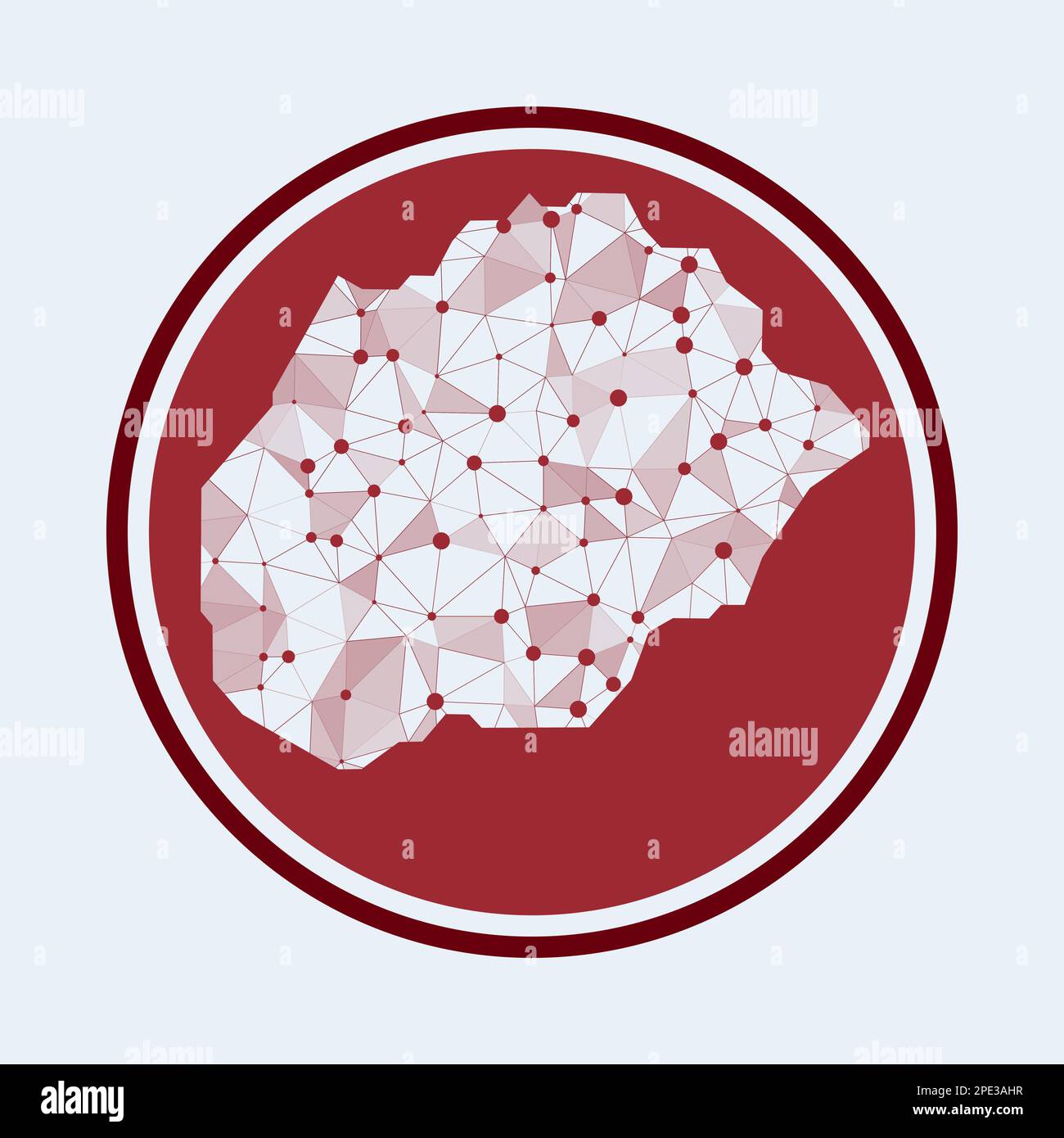 Icona di Alegranza. Logo tecnologico alla moda dell'isola. Design rotondo con mesh geometrica. Tecnologia, Internet, rete, concetto di telecomunicazione. Illustrazione Vettoriale