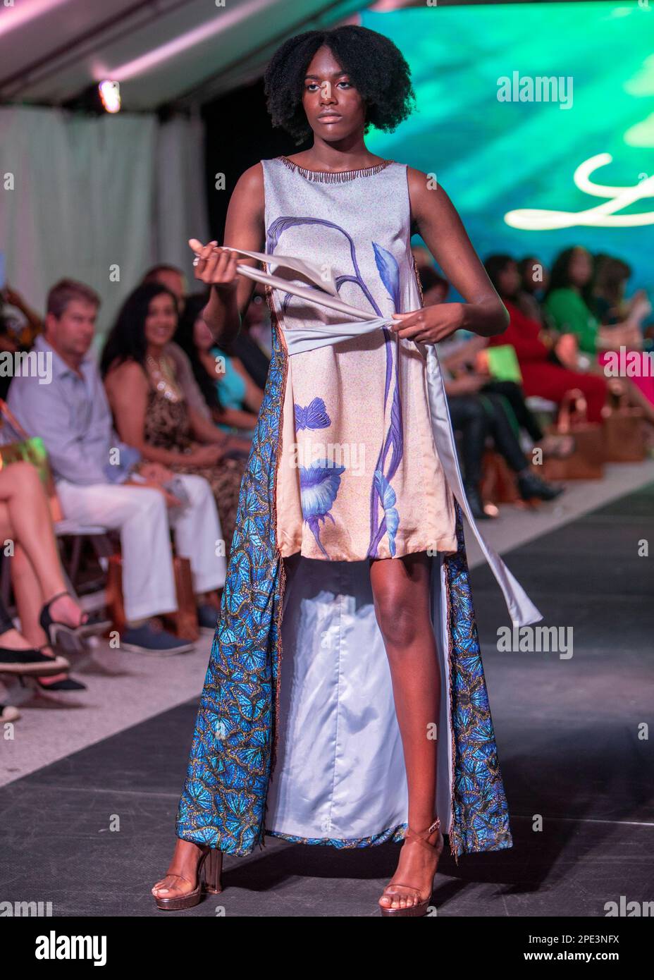 Un modello cammina sulla pista per il Designer Lily Marotto Fashion Show durante la FLL Fashion Week a Fort Lauderdale, Florida, il 18th marzo 2022 Foto Stock