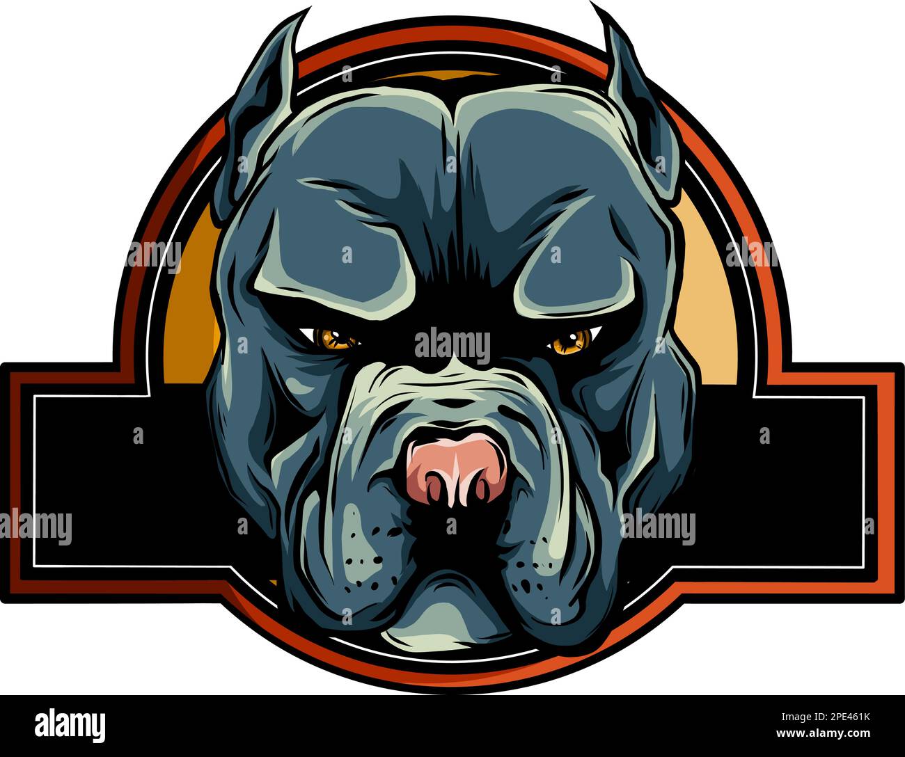 Arrabbiato Pitbull cane Cartoon personaggio vettore logo Illustrazione Vettoriale