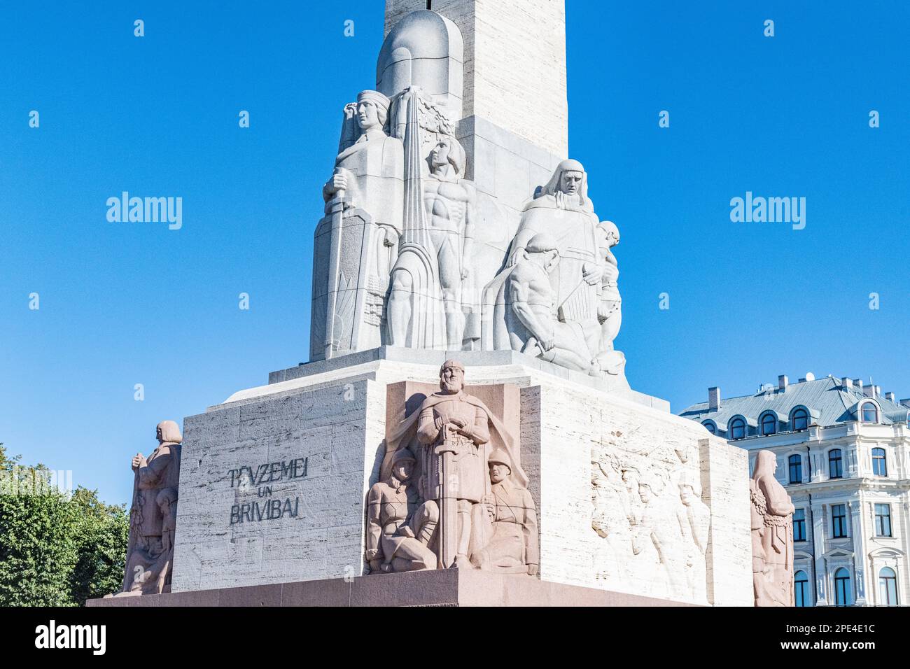 Il Monumento alla libertà di Riga, Lettonia Foto Stock