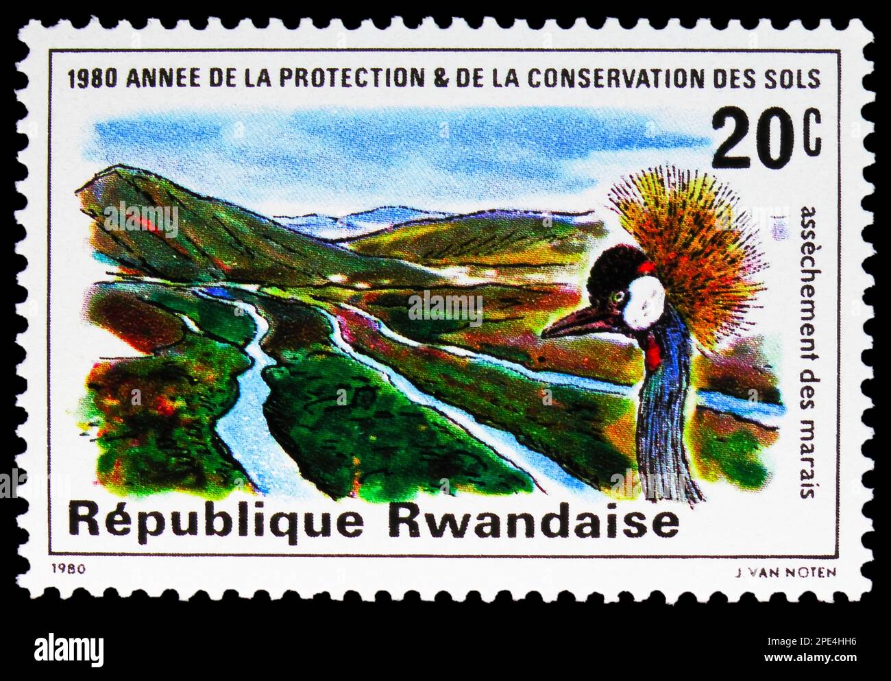 MOSCA, RUSSIA - 17 FEBBRAIO 2023: Francobollo stampato in Rwanda mostra , serie, circa Foto Stock