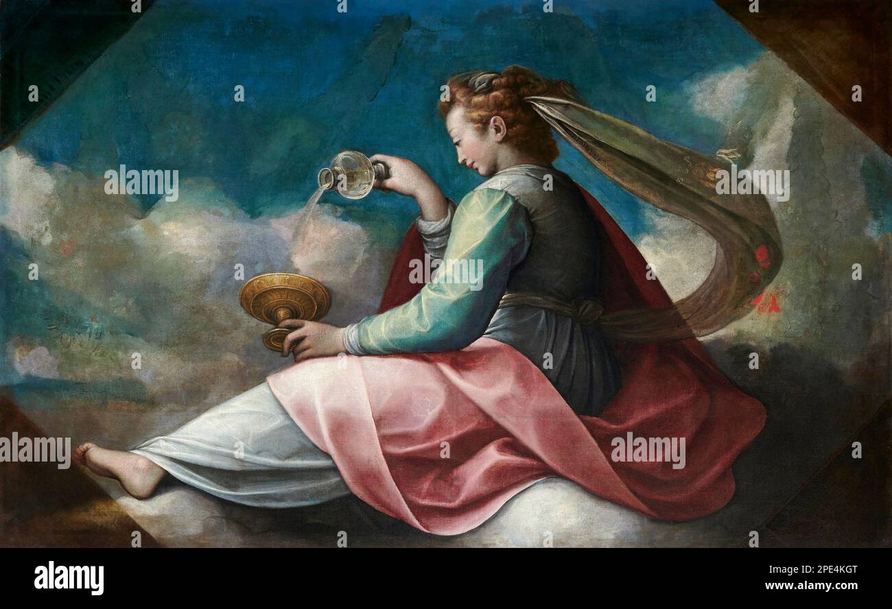La Temperanza - olio su tela - Guglielmo Caccia detto il Moncalvo - XVII secolo - Casalmaggiore (Cr) duomo di S. Stefano e S. Chiara Foto Stock