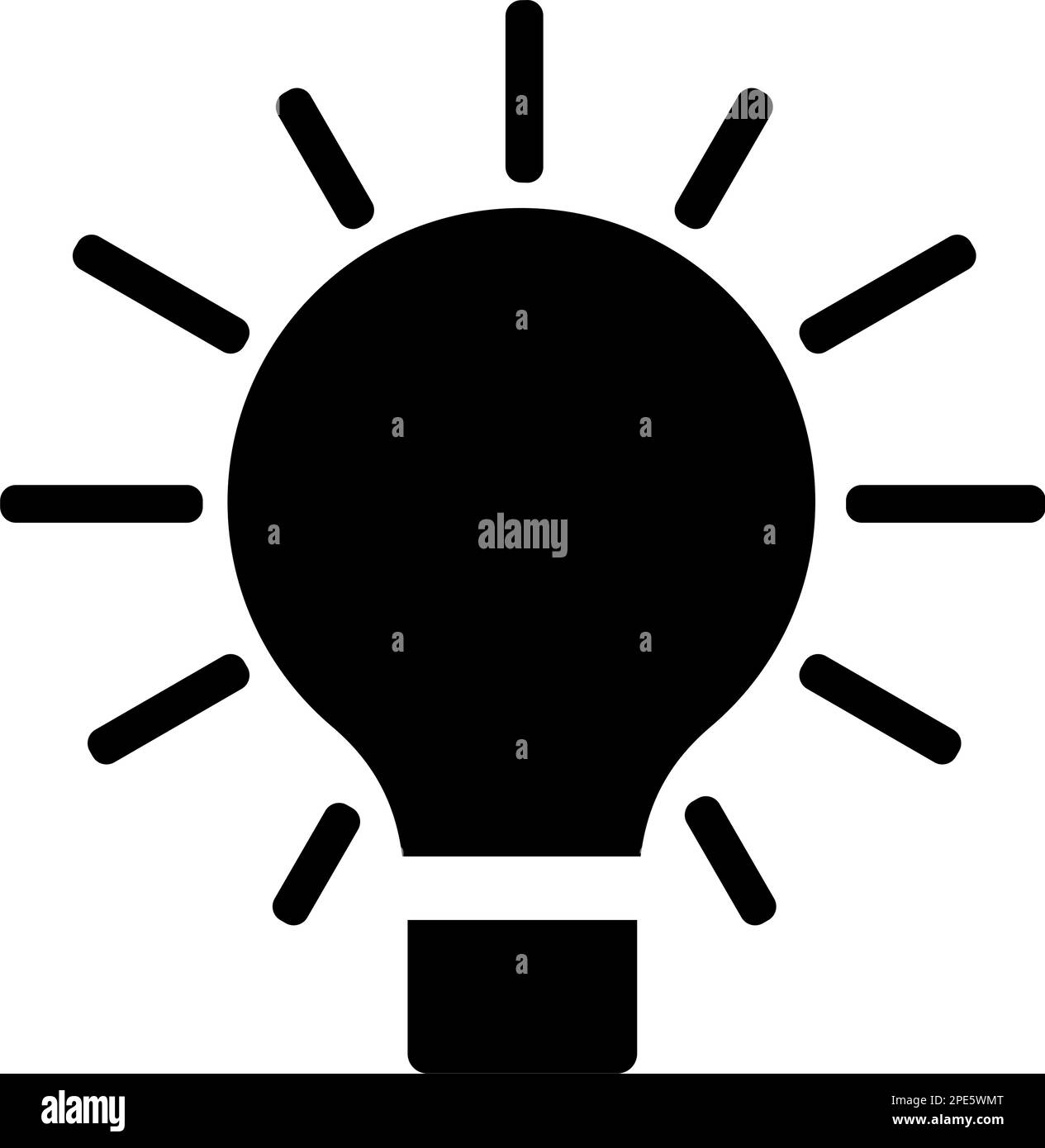 Spazio lampadina nero per l'icona del vettore di testo. Illustrazione Vettoriale