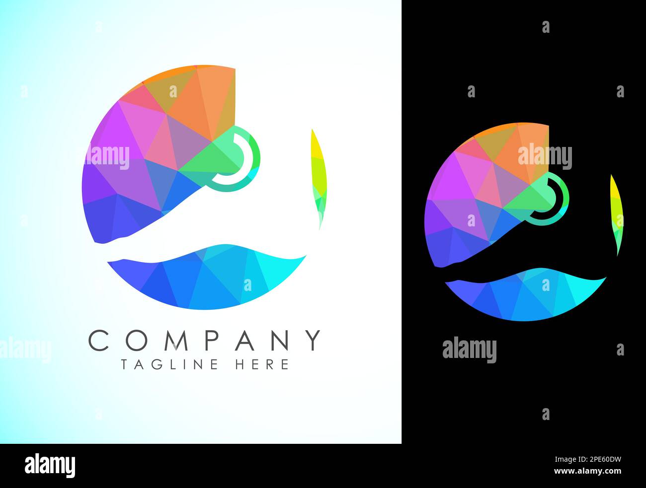 Modello con logo poligonale per piede e cura, basso poly per l'assistenza sanitaria a piede e caviglia Illustrazione Vettoriale