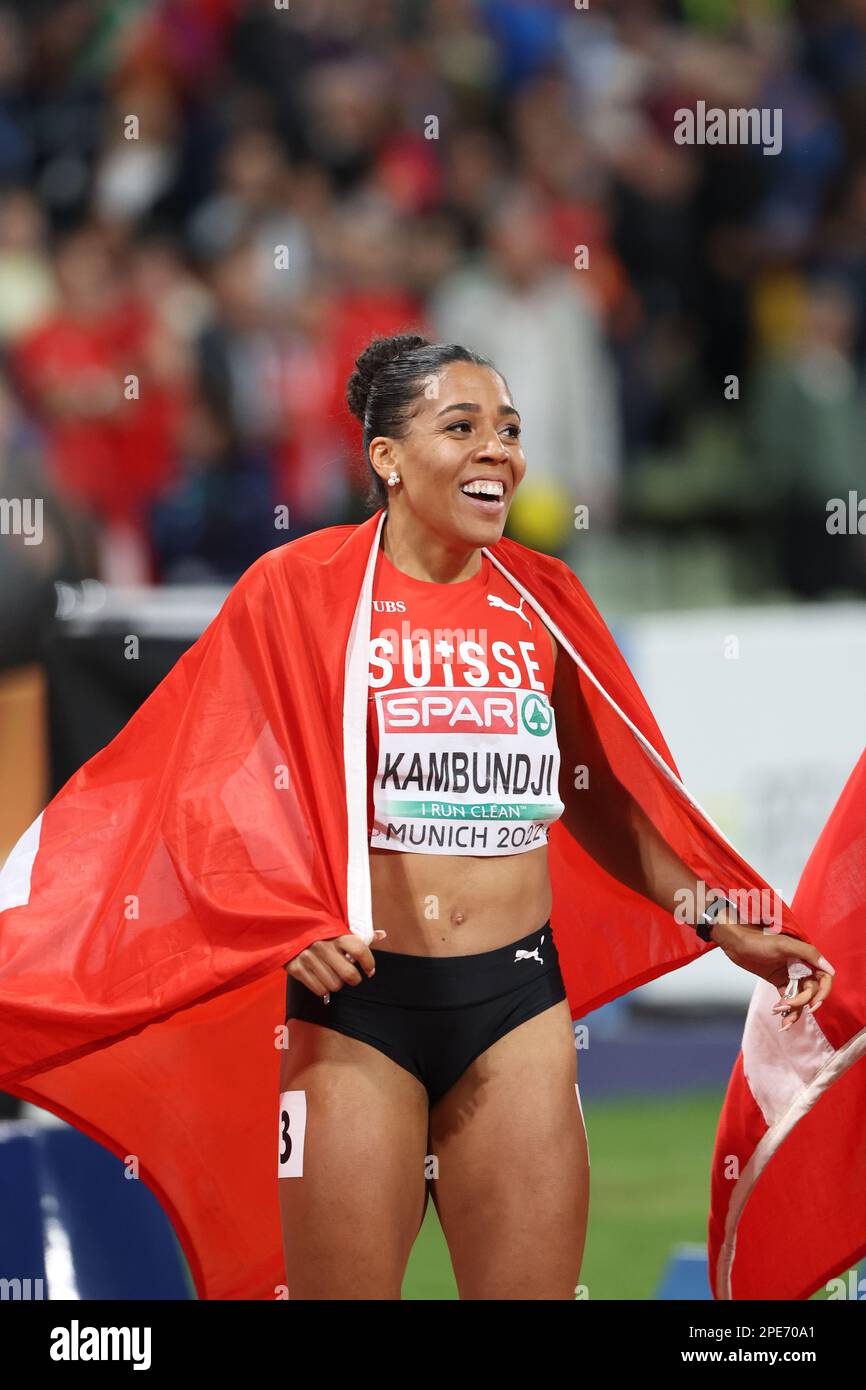 Mujinga KAMBUNDJI Gold Medalist nel 200m al Campionato europeo di Atletica 2022 Foto Stock