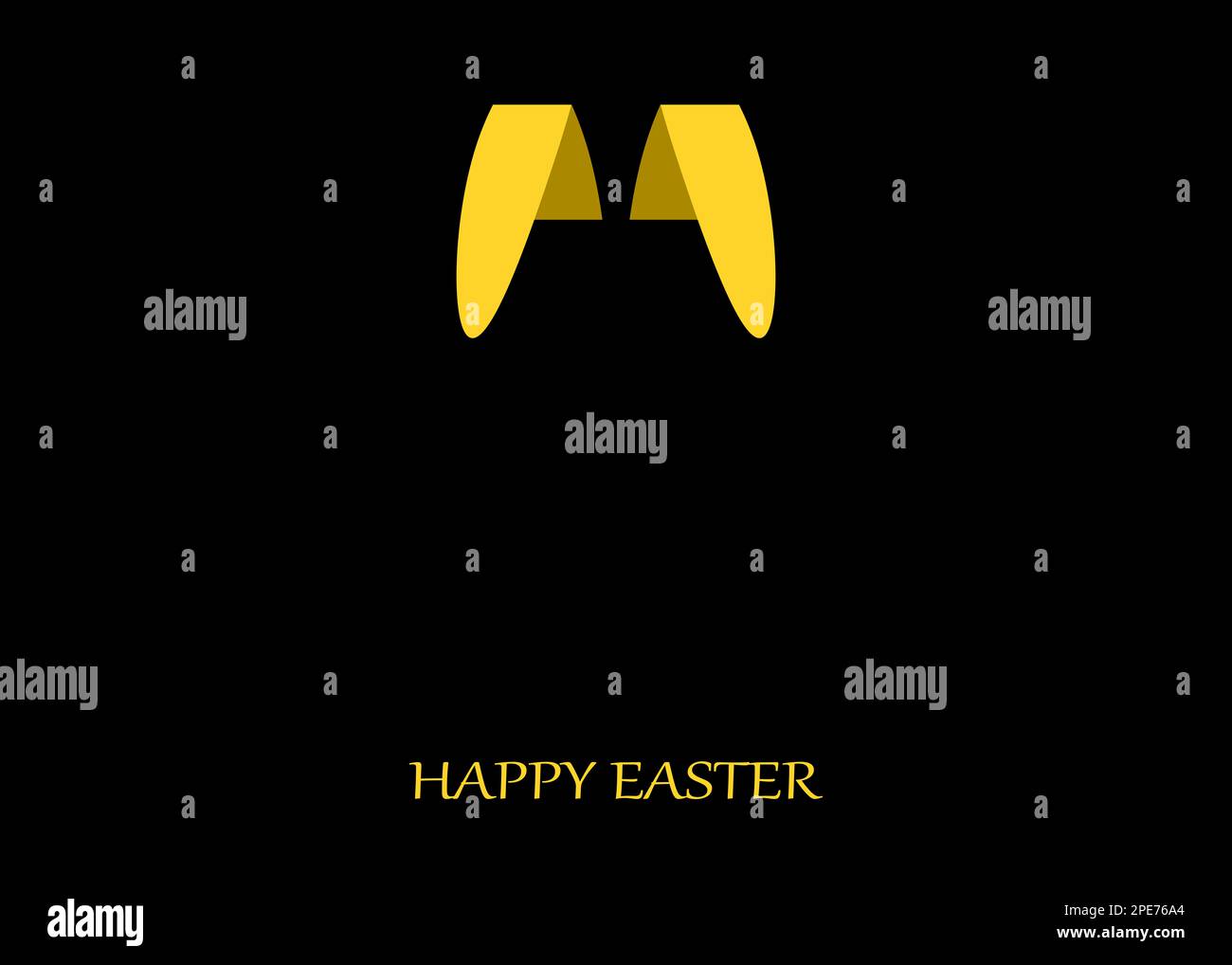 Design minimalista di sfondo pasquale. Spighe di coniglio gialle. Buon post di Pasqua. Spazio per il testo. Foto Stock