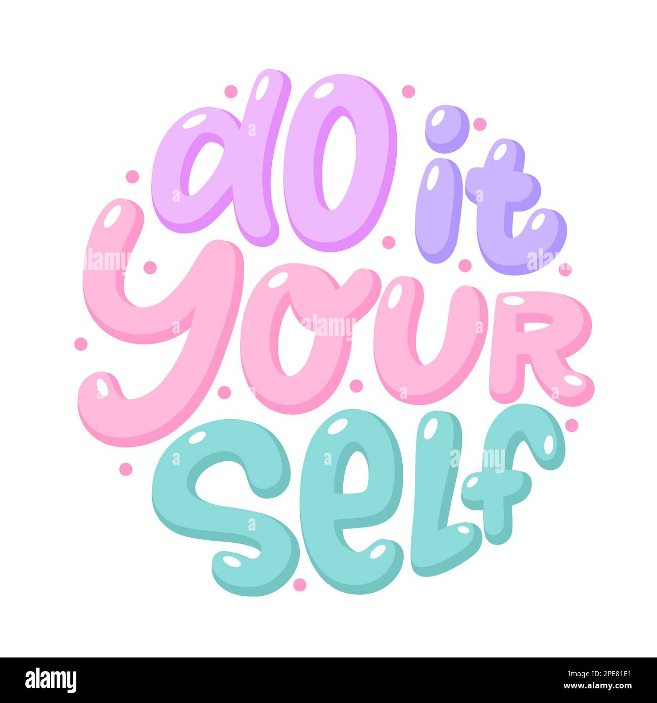 FATELO DA SOLI. Timbro circolare con il logo dell'abbreviazione DIY. Timbro con guarnizione in gomma su sfondo bianco immagine vettoriale. Illustrazione Vettoriale