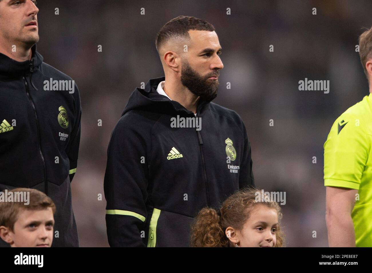 Madrid, Spagna. 15th Mar, 2023. UEFA Champions League di sedici partite di seconda tappa allo stadio Santiago Bernabeu: Real Madrid vs Liverpool, Madrid. Mercoledì 15 marzo 2023. Benzema 900/Cordon Press Credit: CORDON PRESS/Alamy Live News Foto Stock