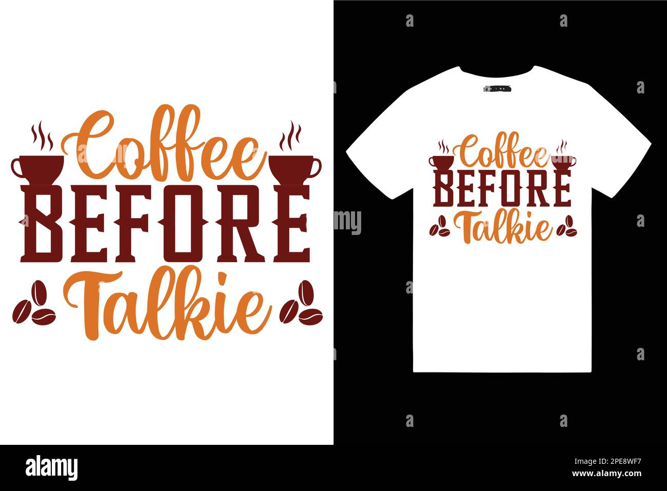 Caffè Typoography T-shirt design Illustrazione Vettoriale