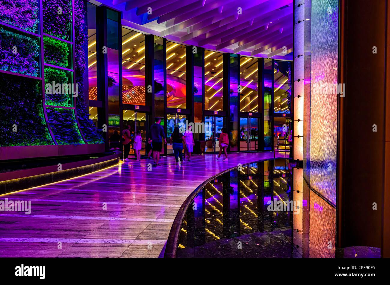 Colorata area d'ingresso del Seminole Hard Rock Hotel & Casino Hollywood Foto Stock