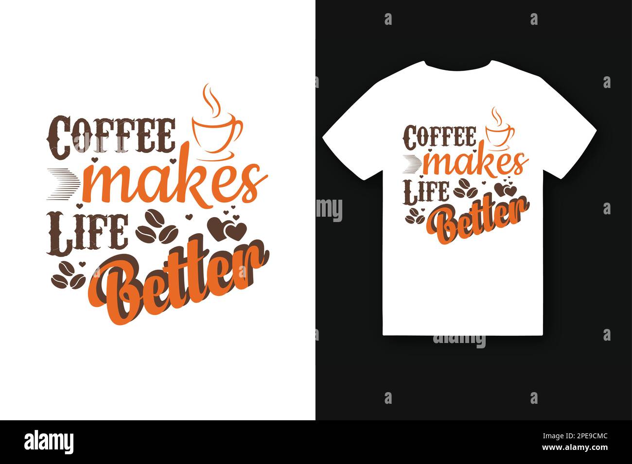 Caffè Typoography T-shirt design Illustrazione Vettoriale
