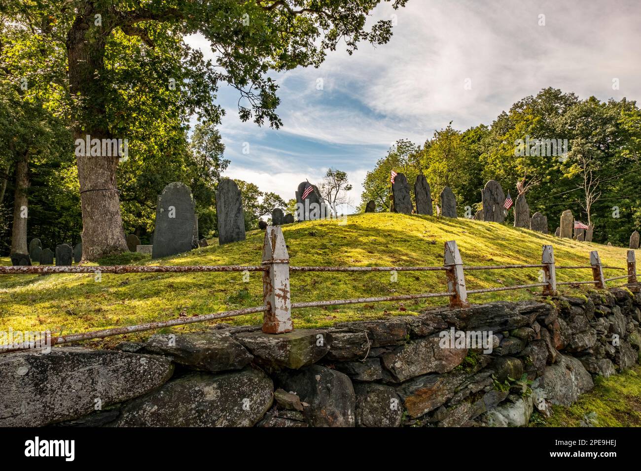 Chocksett Cemetery - un vecchio cimitero a Sterling, Massachusetts Foto Stock