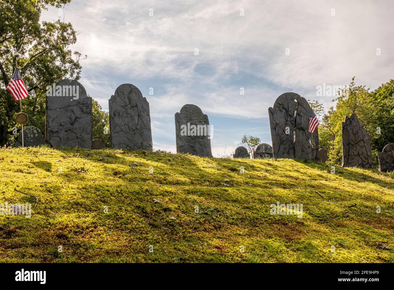 Chocksett Cemetery - un vecchio cimitero a Sterling, Massachusetts Foto Stock