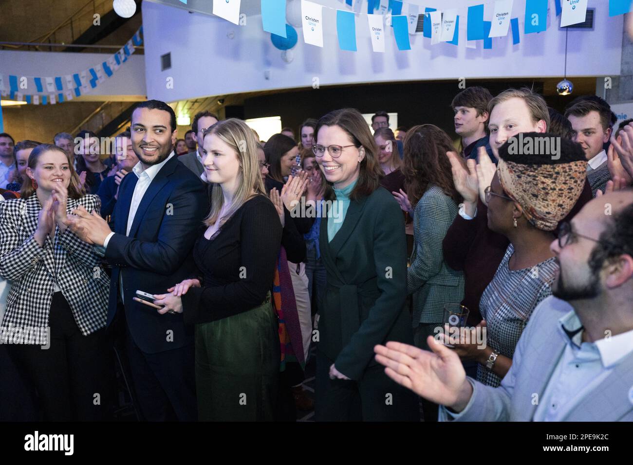 UTRECHT - leader del partito Mirjam Bikker durante la serata dei risultati della ChristenUnie per le elezioni del Consiglio Provinciale. ANP JEROEN JUMELET olanda fuori - belgio fuori Foto Stock