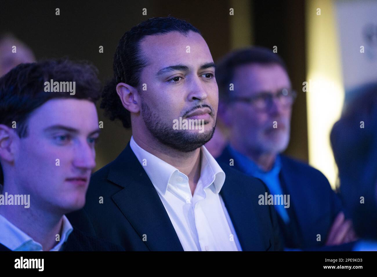 UTRECHT - membro del Parlamento Don Ceder durante la notte dei risultati dell'Unione cristiana per le elezioni del Consiglio Provinciale. ANP JEROEN JUMELET olanda fuori - belgio fuori Foto Stock