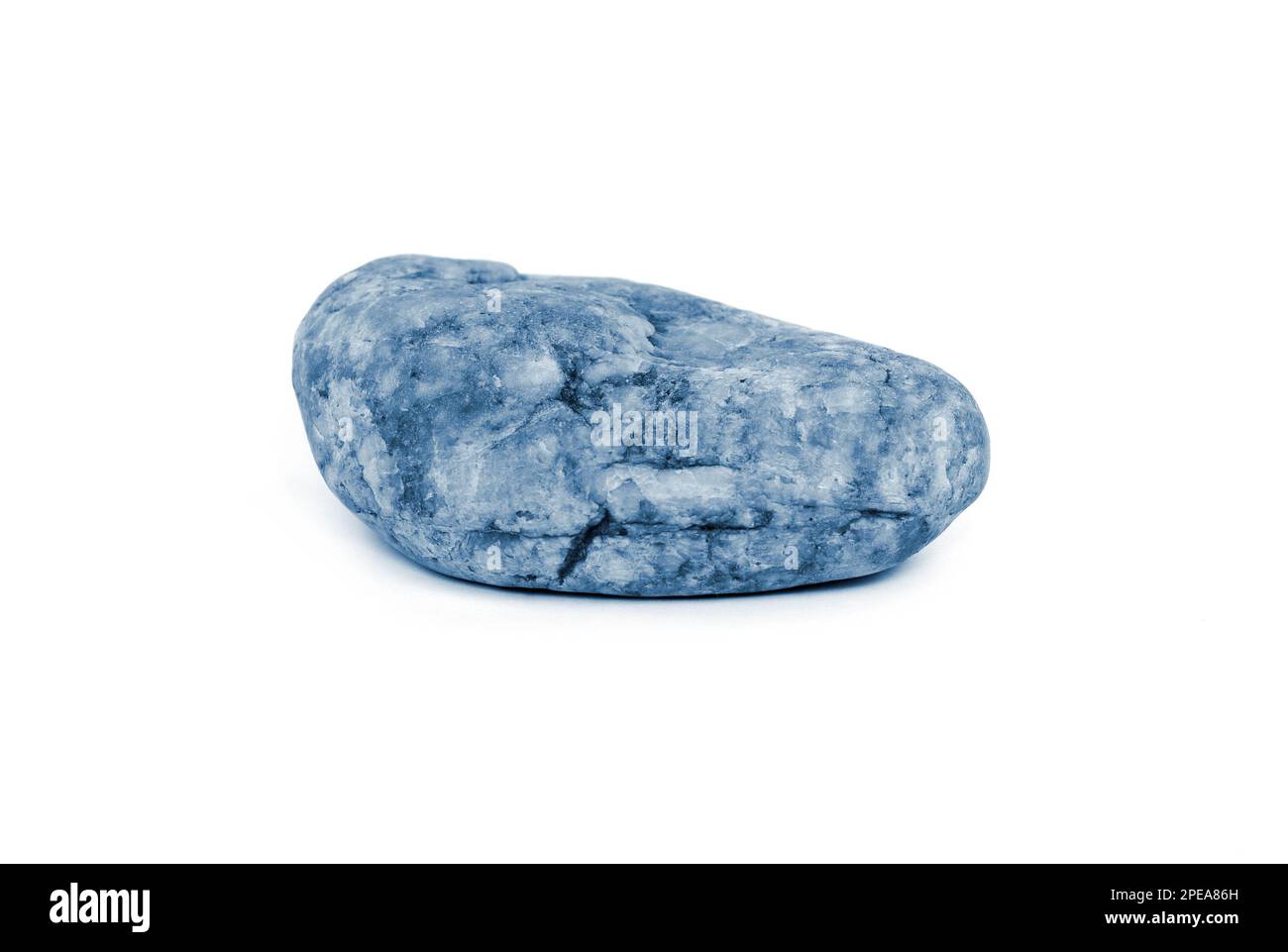 Pietra blu su sfondo bianco. Foto Stock