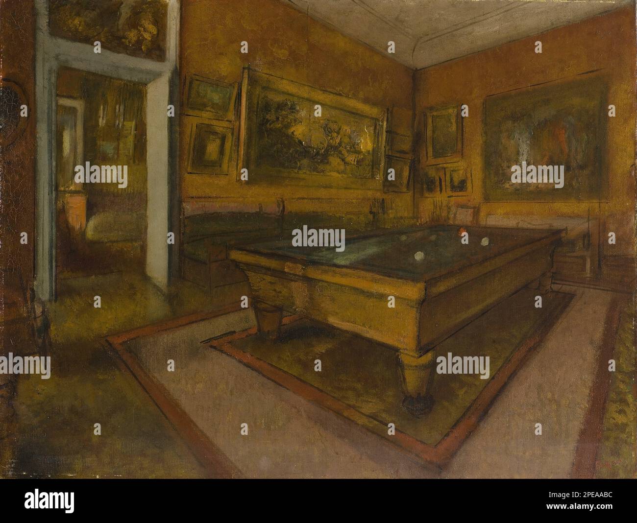 Italiano: Salle de billard au Ménil-Hubert 1892 di Edgar Degas Foto Stock