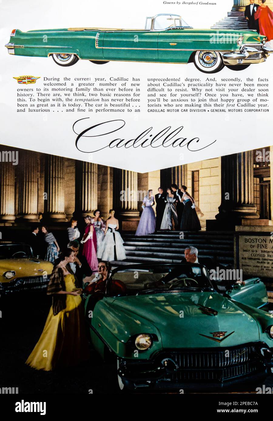 '56 Cadillac pubblicità in una rivista NatGeo settembre 1956 Foto Stock