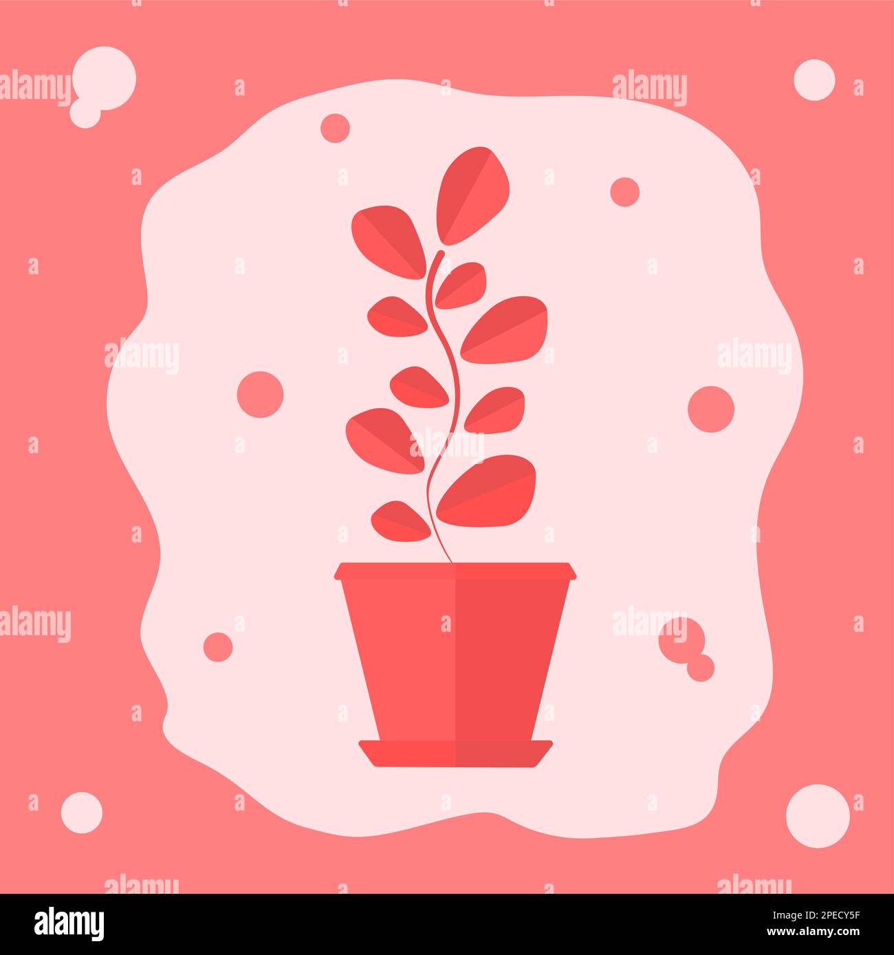 Un fiore rosa in una pentola Illustrazione Vettoriale