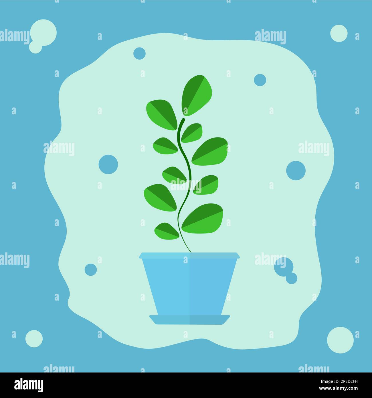 Fiore verde in una pentola Illustrazione Vettoriale