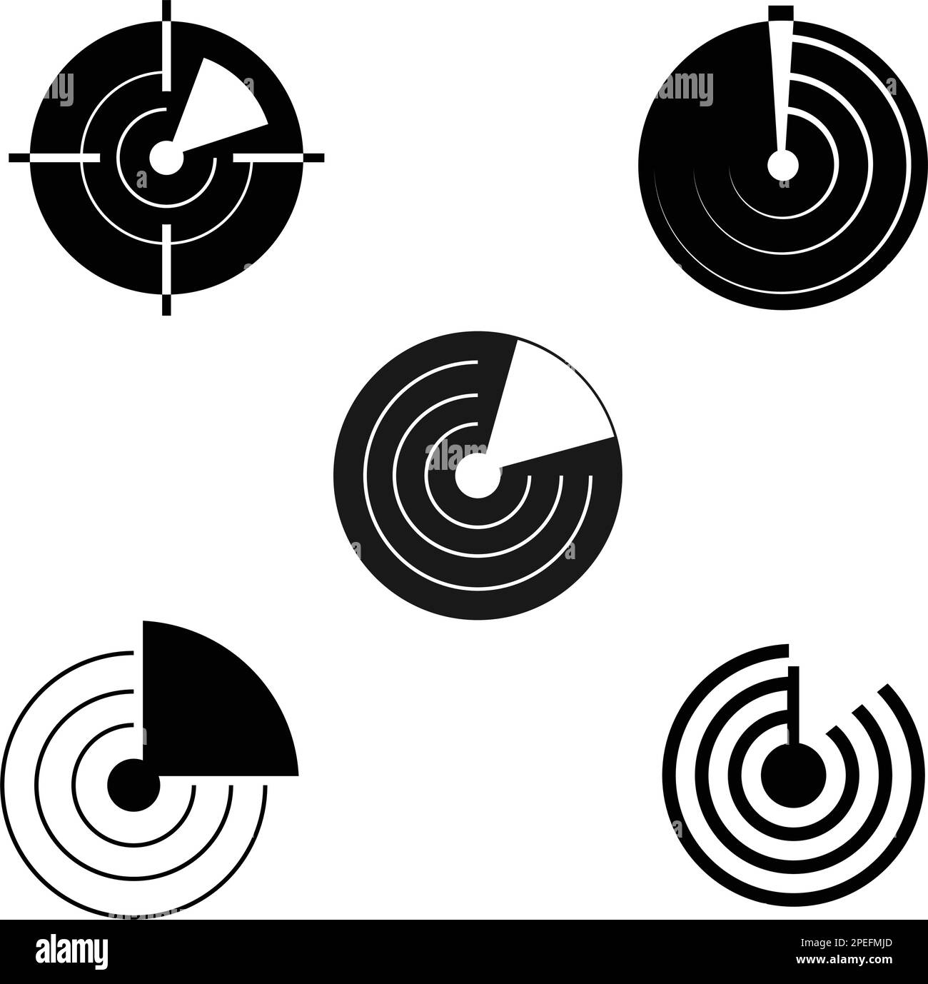 Icona del radar vettoriale - segnale di radiolocalizzazione lineare Illustrazione Vettoriale
