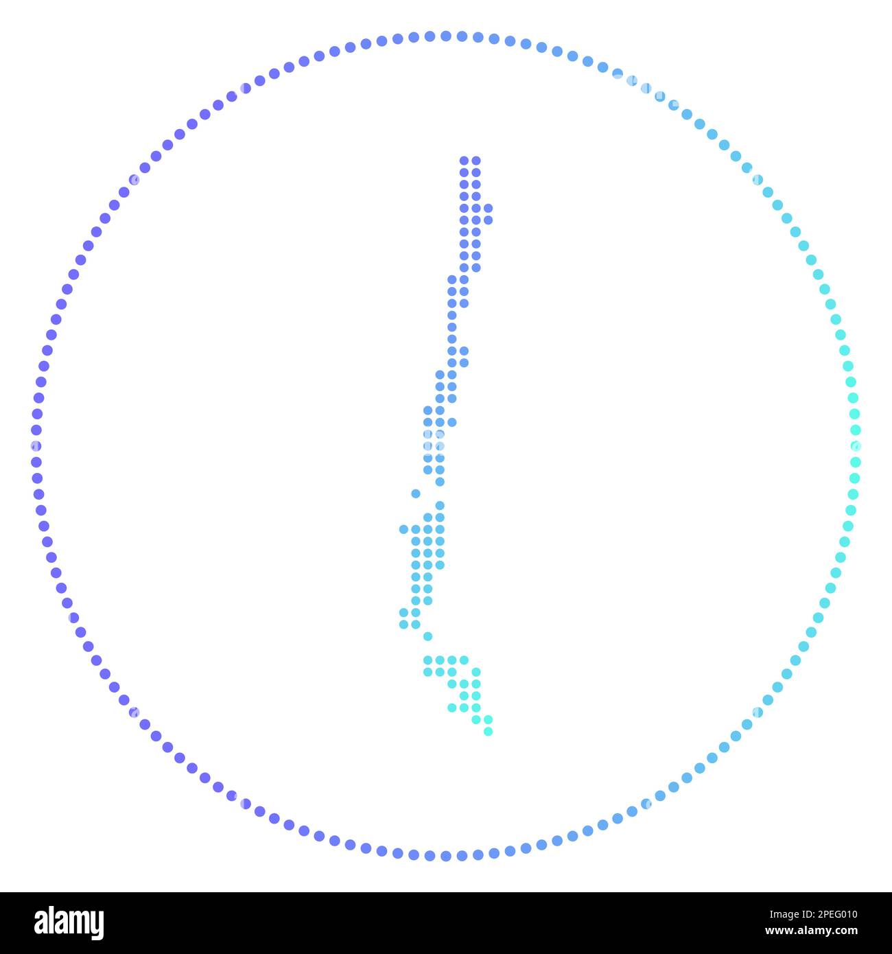 Badge digitale Cile. Mappa in stile punteggiato del Cile in cerchio. Icona tecnica del paese con punti sfumati. Elegante illustrazione vettoriale. Illustrazione Vettoriale