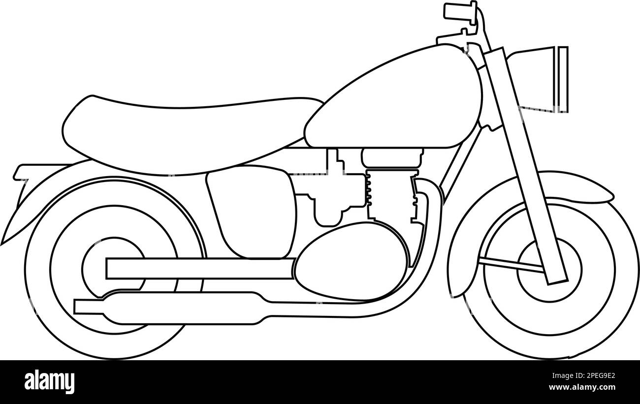 disegno grafico vektor icon moto d'epoca Illustrazione Vettoriale