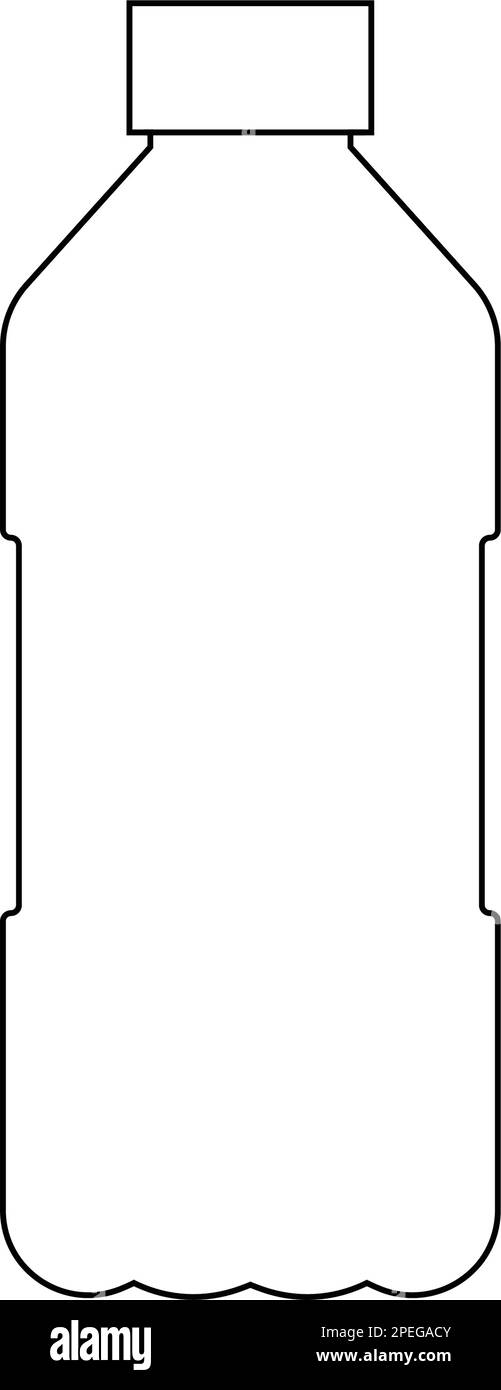 Illustrazione vettoriale per bottiglie in plastica, disegno con icona a linee Illustrazione Vettoriale