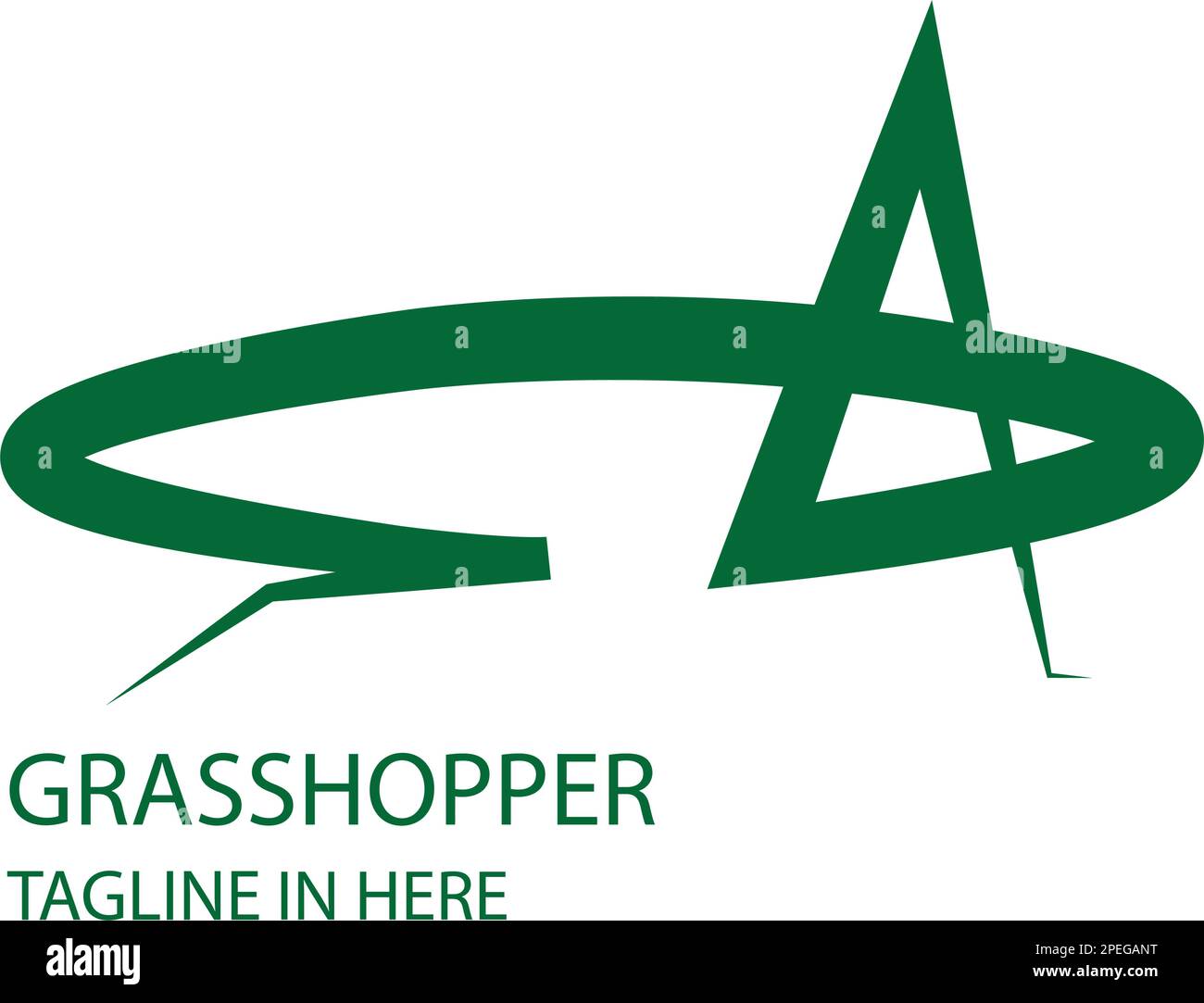 disegno grafico del logo grasshopper Illustrazione Vettoriale