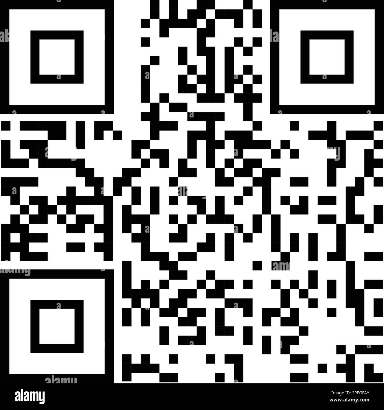 Esempio di codice Vector QR per la scansione da smartphone isolata su sfondo bianco. Illustrazione Vettoriale