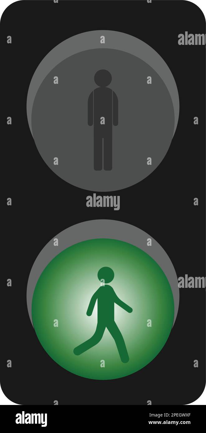 Semaforo sulla strada, semaforo. Direzione, controllo, regolazione del trasporto e pedonale. Illustrazione vettoriale Illustrazione Vettoriale