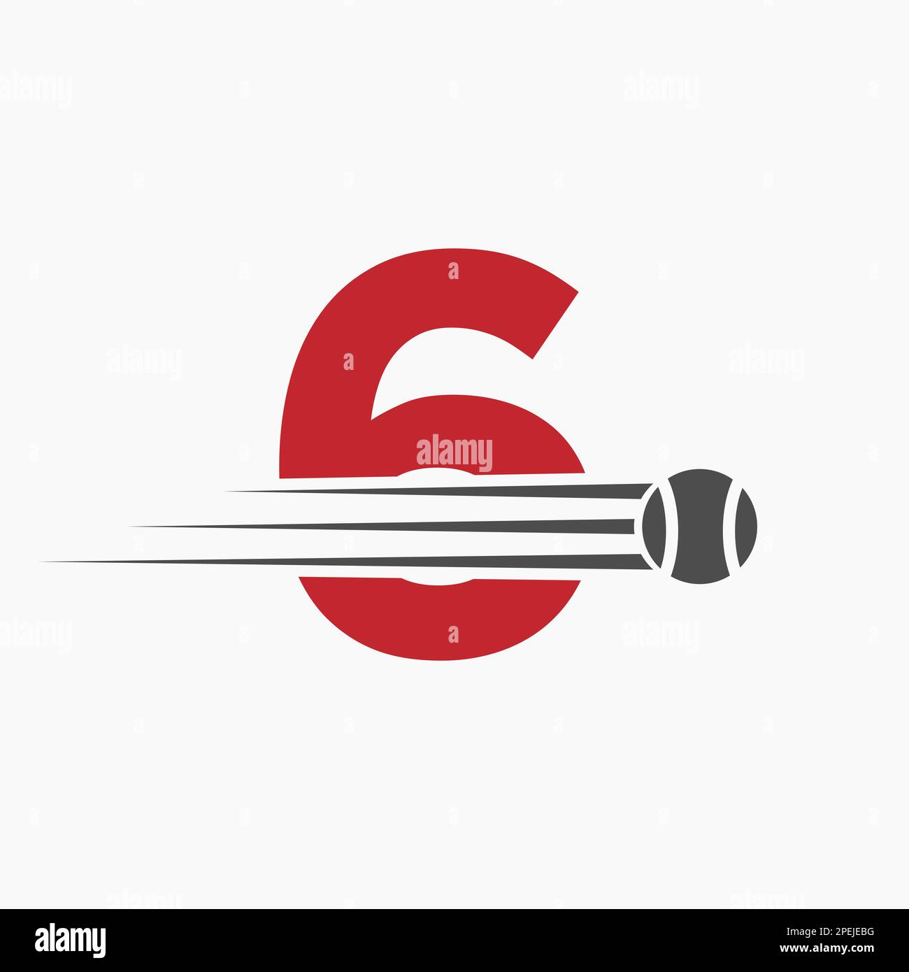 Lettera iniziale 6 Tennis Logo. Tennis Sport logo simbolo Illustrazione Vettoriale