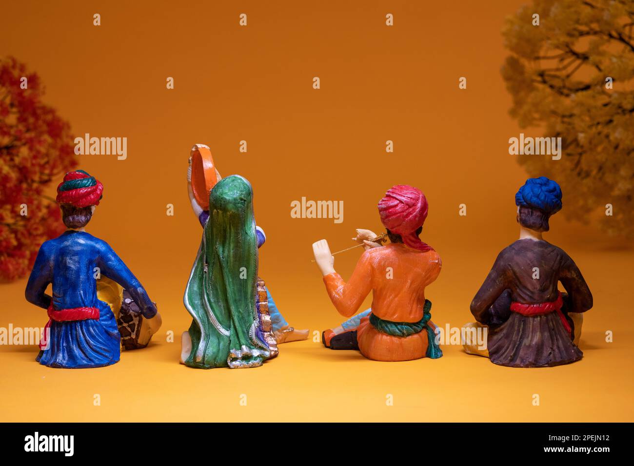 Rajasthani Musical coppia Statua bellissima scultura Idol artista Foto Stock