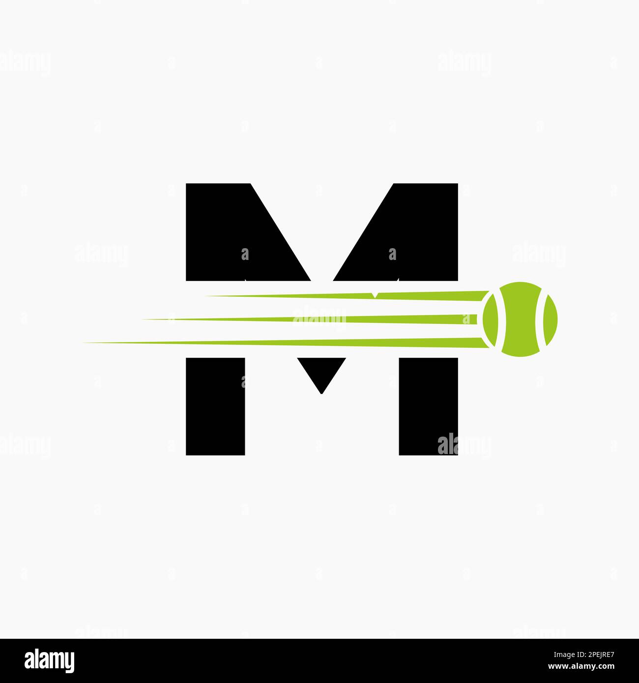 Lettera iniziale M Tennis Logo. Tennis Sport logo simbolo Illustrazione Vettoriale