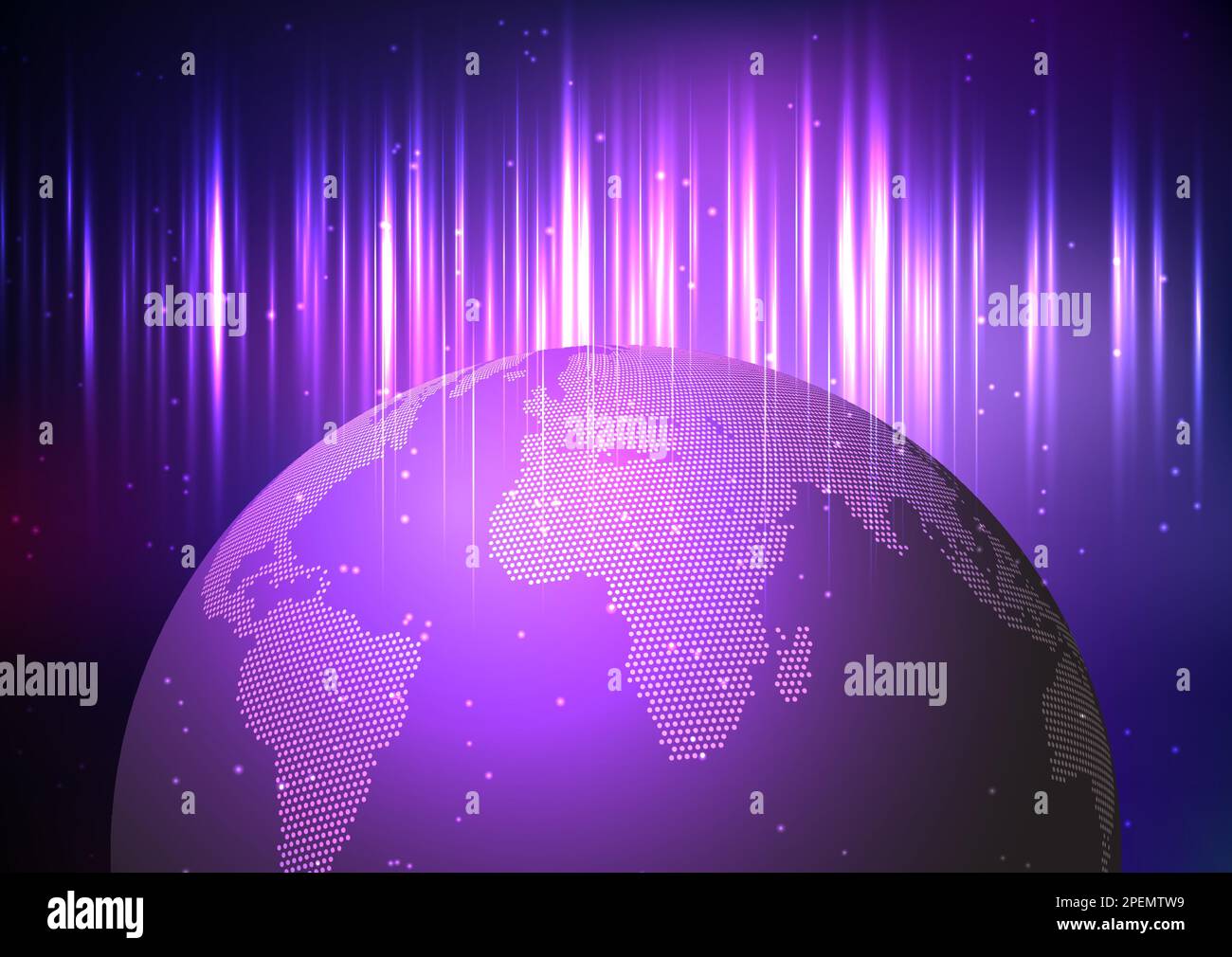 Astratto background di comunicazione techno con il design globo Illustrazione Vettoriale