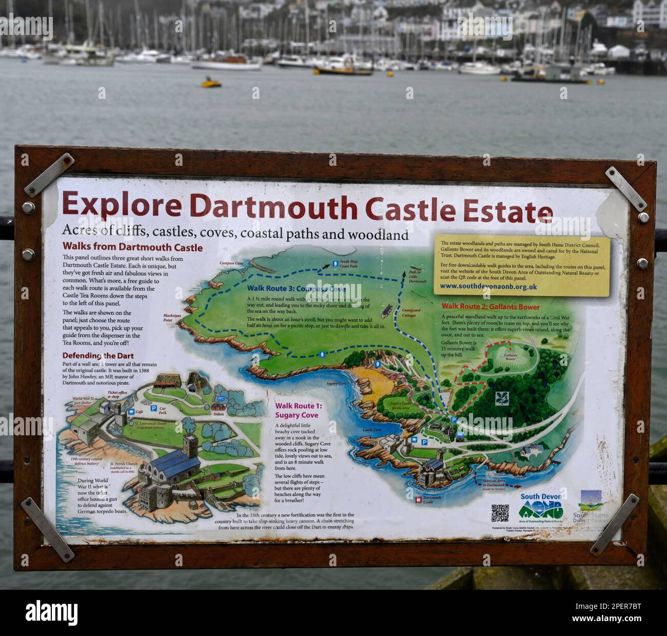 Ufficio informazioni per i visitatori presso Dartmouth Castle Estate, Dartmouth Devon, Inghilterra, Regno Unito Foto Stock