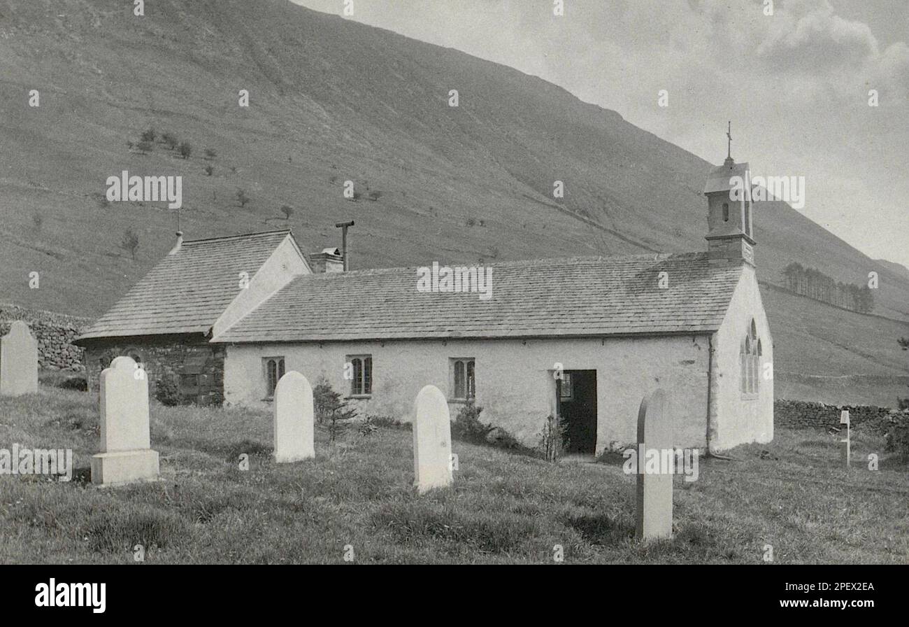 Chiesa di Wythburn nel Lake District - 1898 Foto Stock