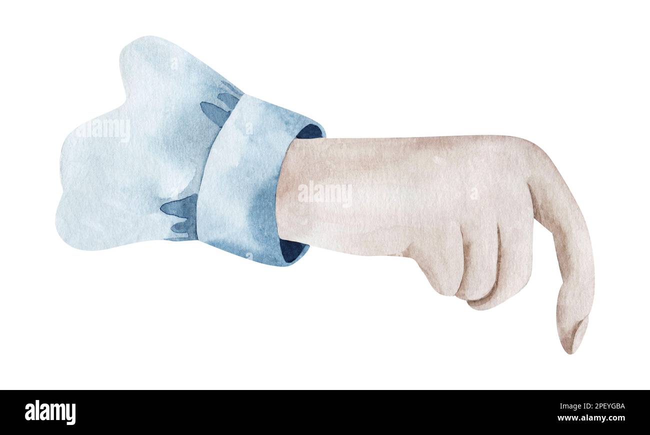 Acquerello illustrazione di hobby di giardinaggio. Piantando giovani pianta, piante. Disegno di mani e piante. Serie di elementi isolati su sfondo bianco. Foto Stock