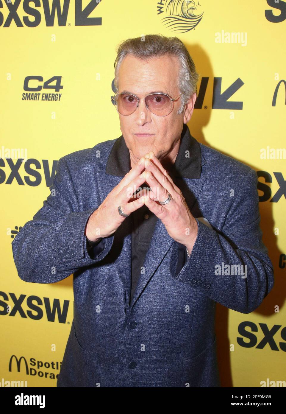 Bruce Campbell arrives for the "Evil Dead Rise" world premiere during the South by Southwest Film & TV Festival at the Paramount Theatre on Wednesday, March 15, 2023, in Austin, Texas. (Photo by Jack Plunkett/Invision/AP) Foto Stock