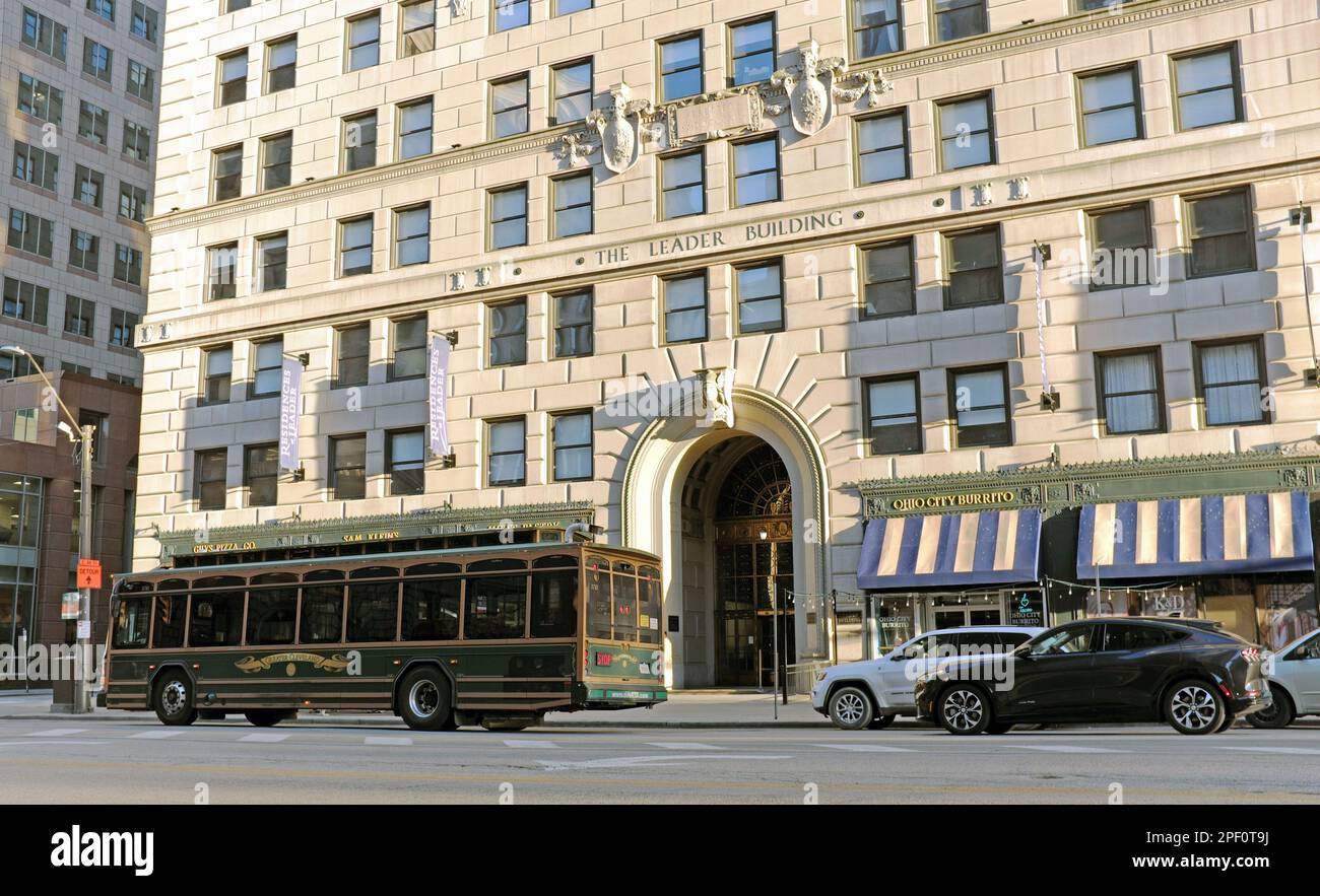 Completato nel 1913, lo storico edificio leader a 15 piani in stile Beaux-Arts sulla Superior Avenue nel centro di Cleveland, Ohio, USA. Foto Stock